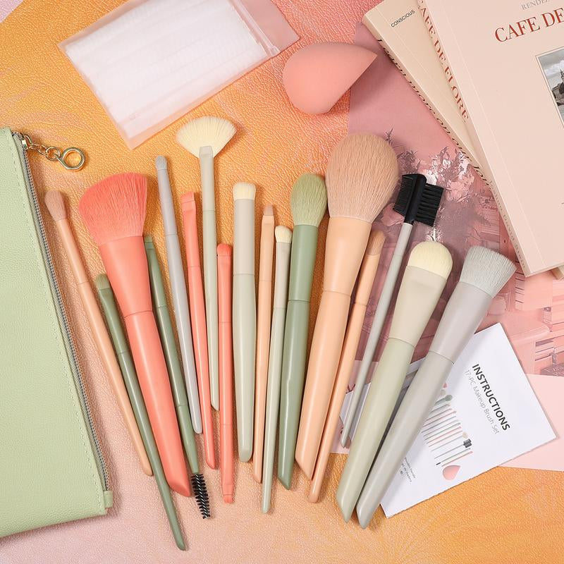 Docolor Morandi Makeup Brushes Set 17Pcs Makeup Brushes with Makeup Bag