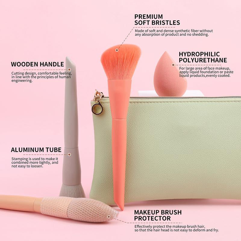 Docolor Morandi Makeup Brushes Set 17Pcs Makeup Brushes with Makeup Bag