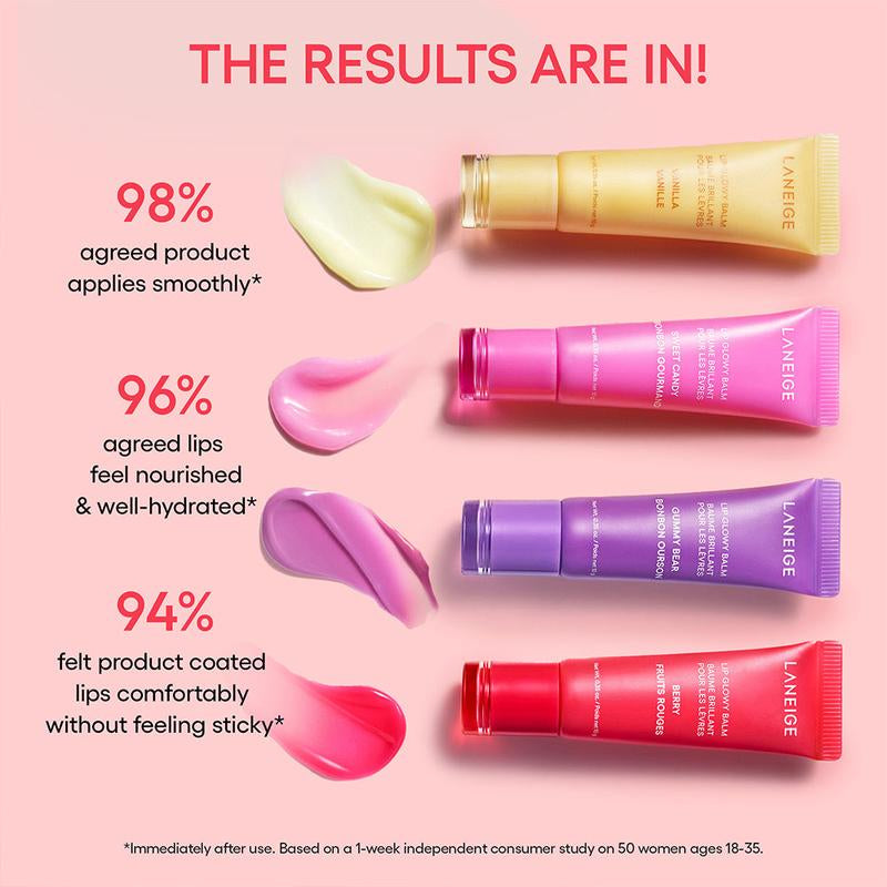 Laneige Mini Lip Glowy Balm Set, Hydrating and Glossy Tinted Lip Care with Shea Butter, Korean Skincare, Lightweight Moisturizer